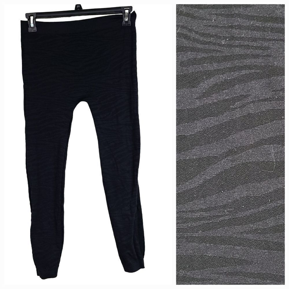 Miss Juli Plus Size 1X Black Zebra Pattern Footless Tights Leggings Hosiery Pant